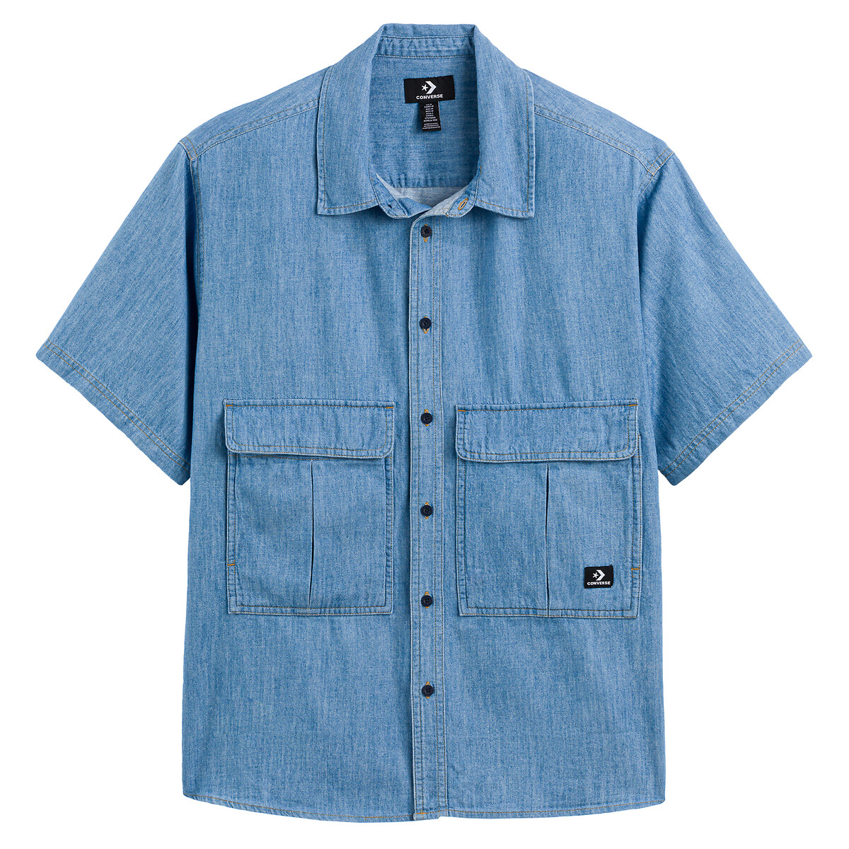 Image of Cotton Short Sleeve Shirt with Pockets