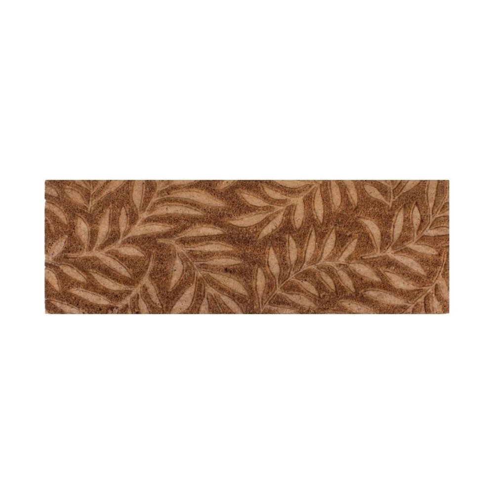 Paillasson de marche coco embossé feuillages 25x75cm, ORNAMI