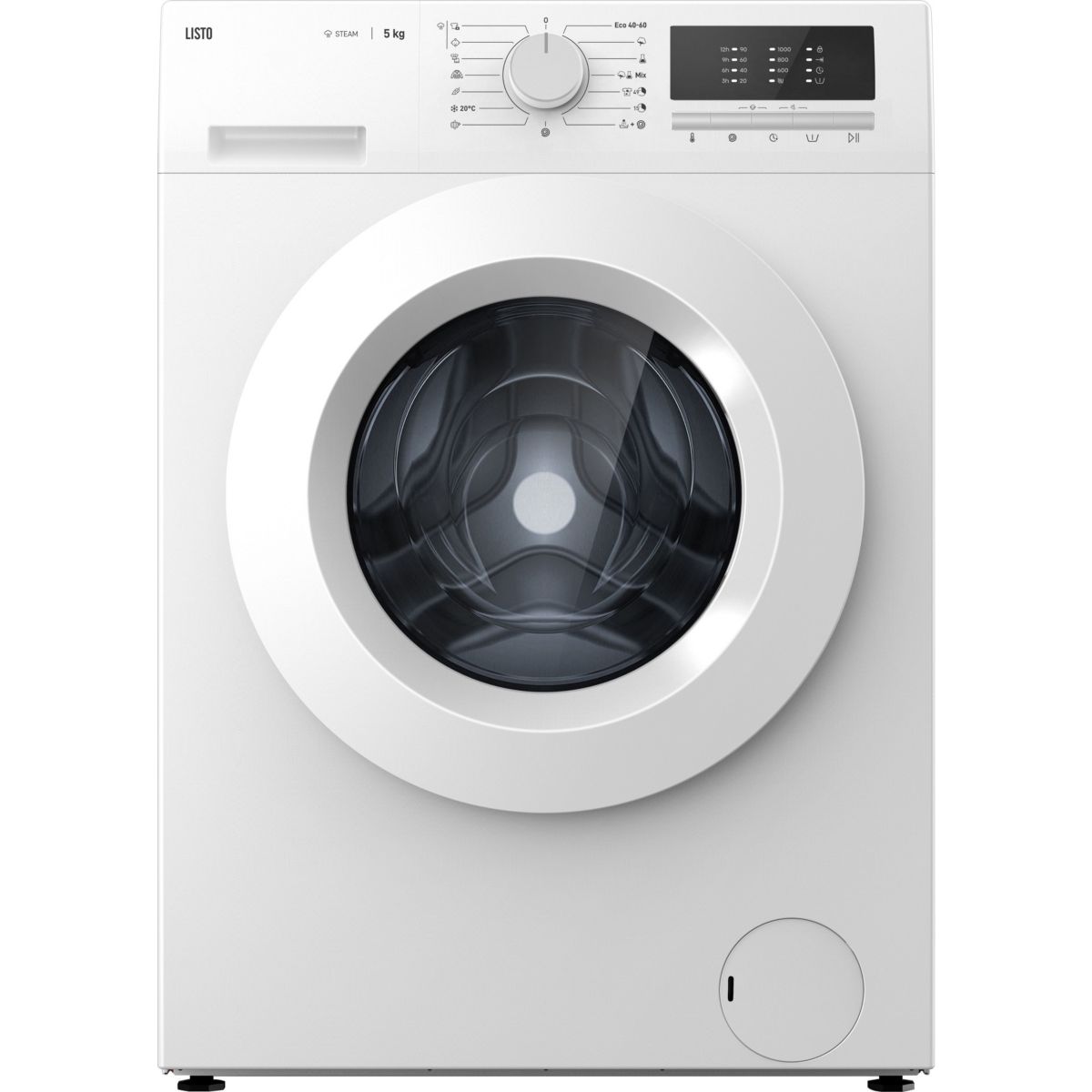 Lave linge compact LF510-L2b - 5 kg - 1000 tr/min - Classe A - Moteur induction, LISTO