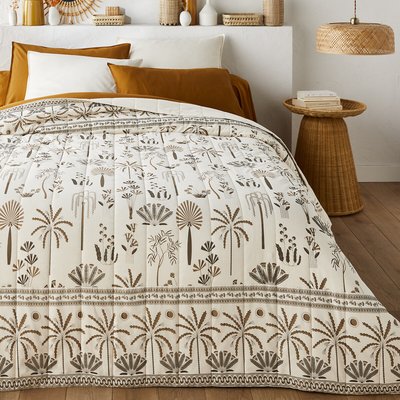 Fayoum Palm Print 100% Washed Cotton Bedspread LA REDOUTE INTERIEURS