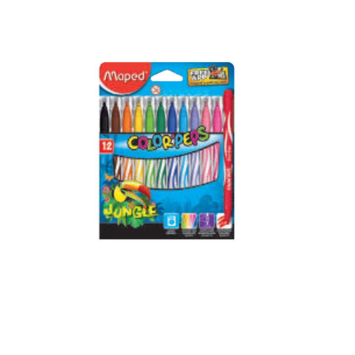 Boite de 12 feutres multicolore, MAPED