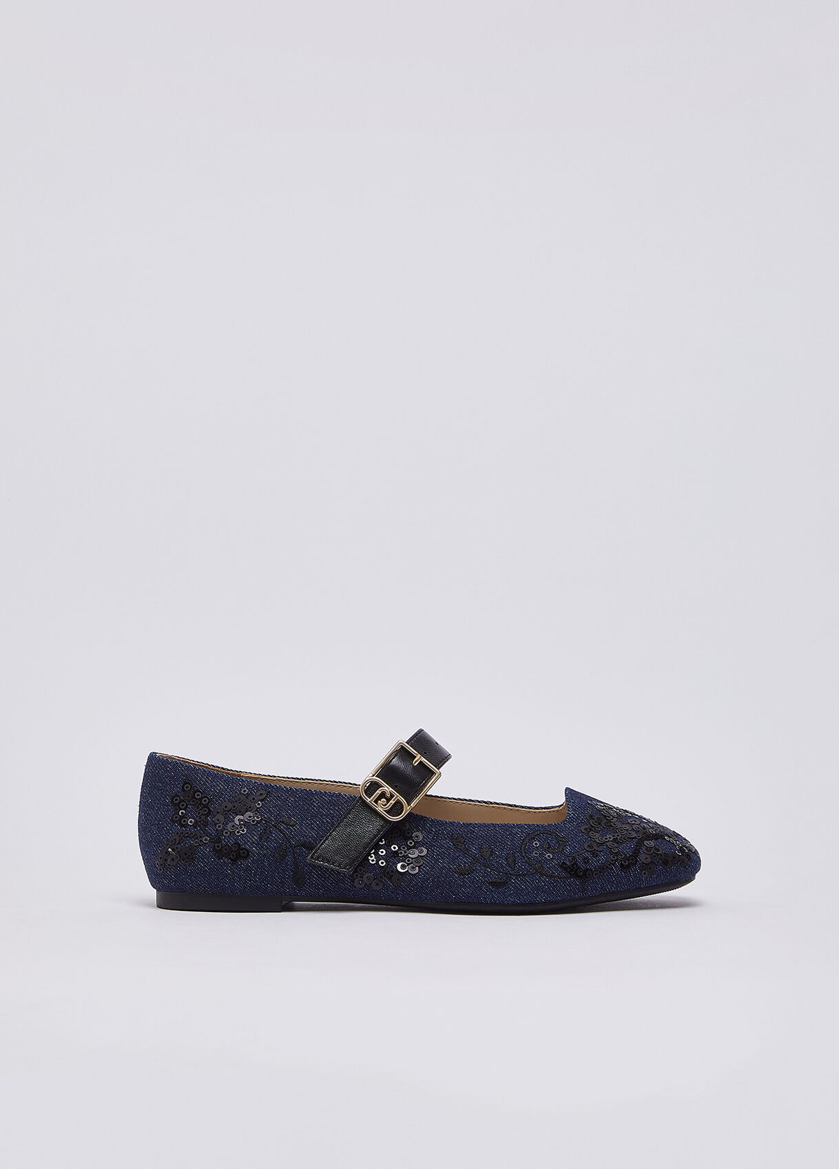 Ballerines en denim avec broderies, LIU JO