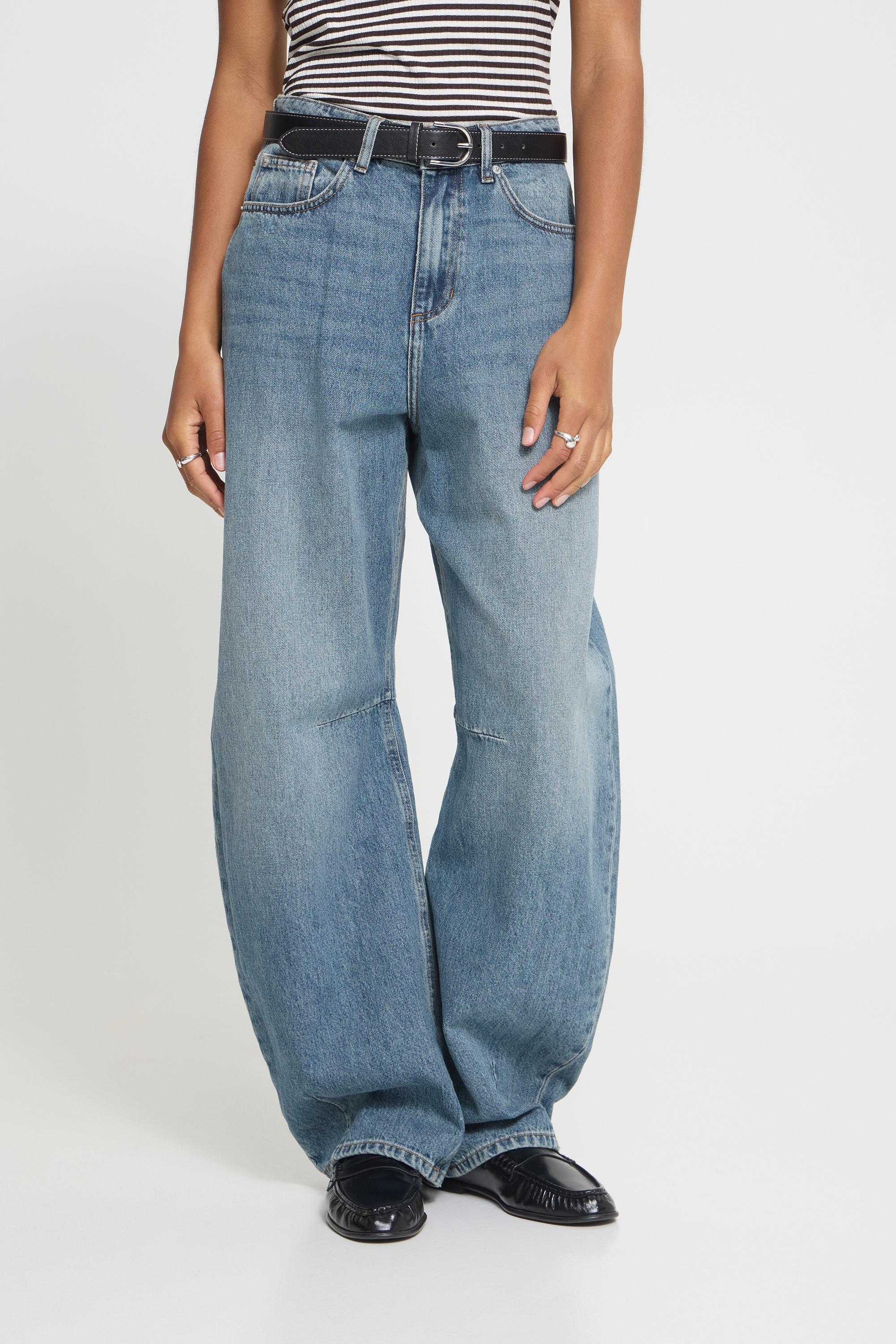 Jeans coupe ballon, taille haute, ICHI