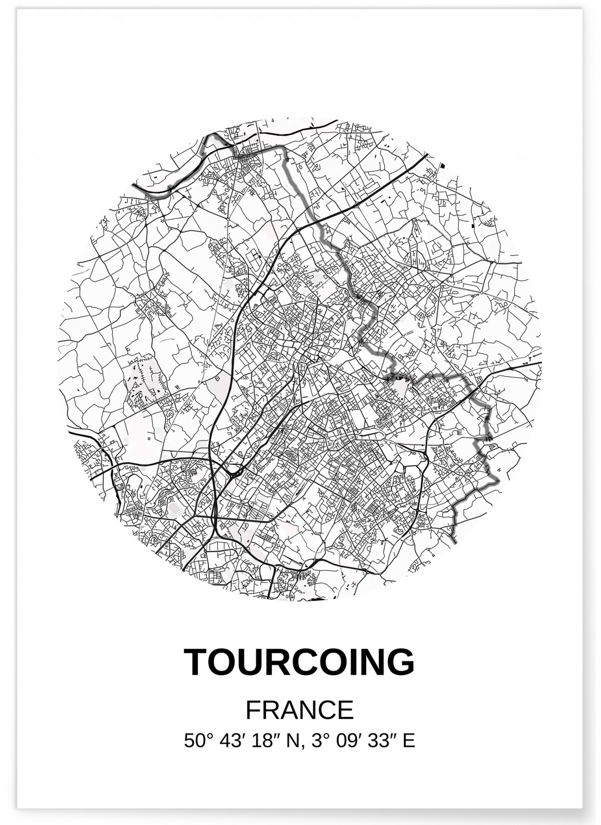 Affiche Carte Tourcoing, L'AFFICHERIE
