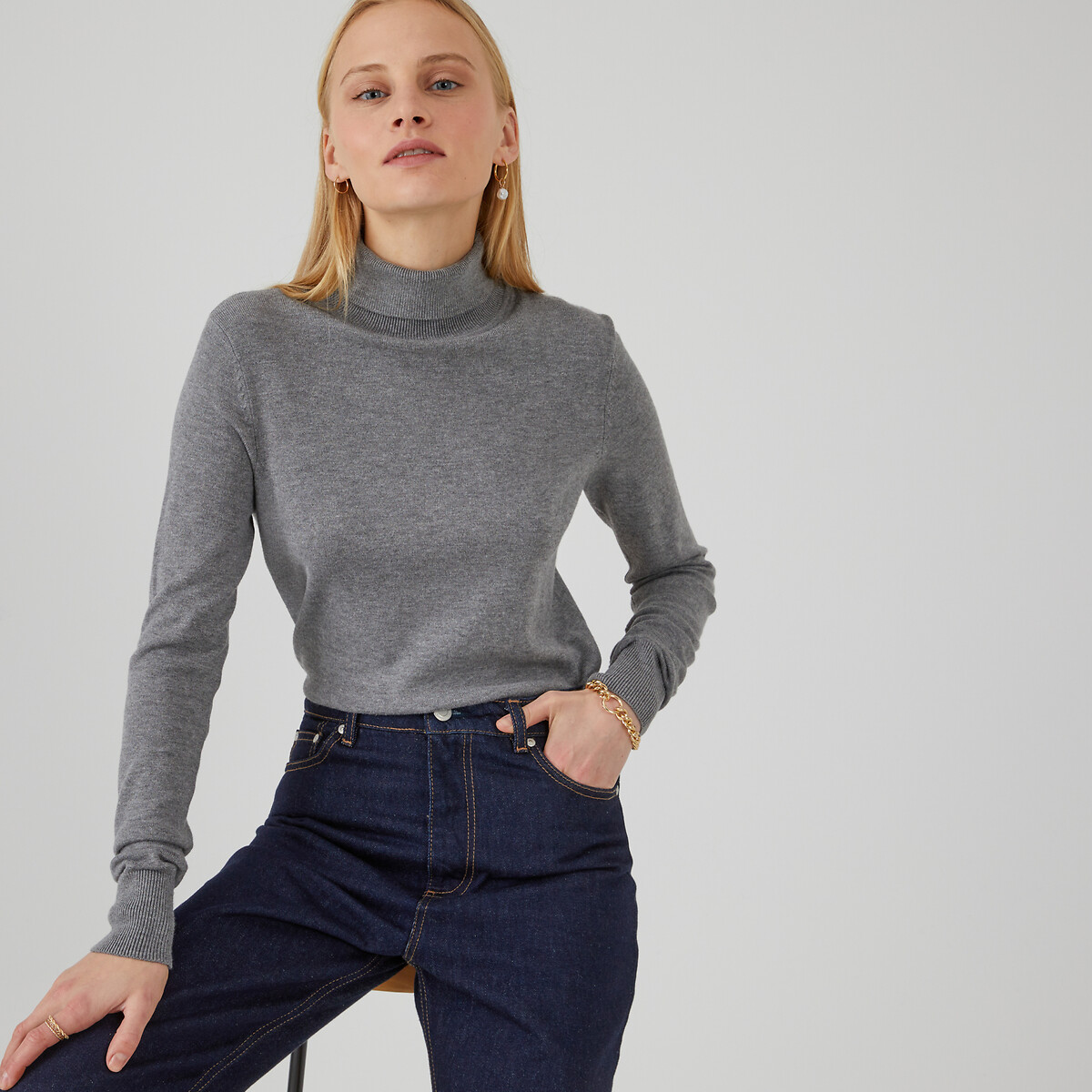 Basic turtleneck jumper sweater La Redoute Collections La Redoute