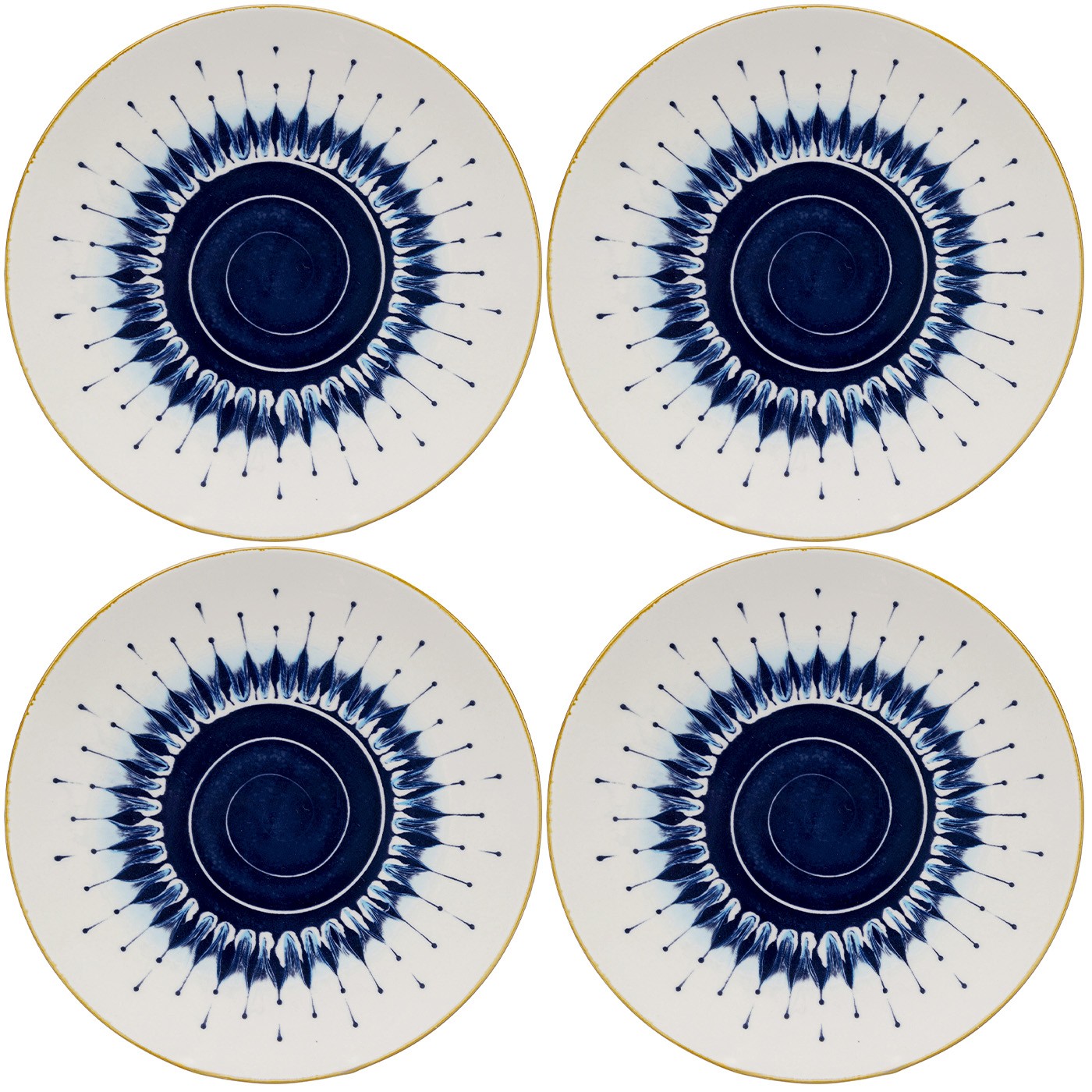 Lot de 4 assiettes à dessert en porcelaine, DALIA, KARE DESIGN