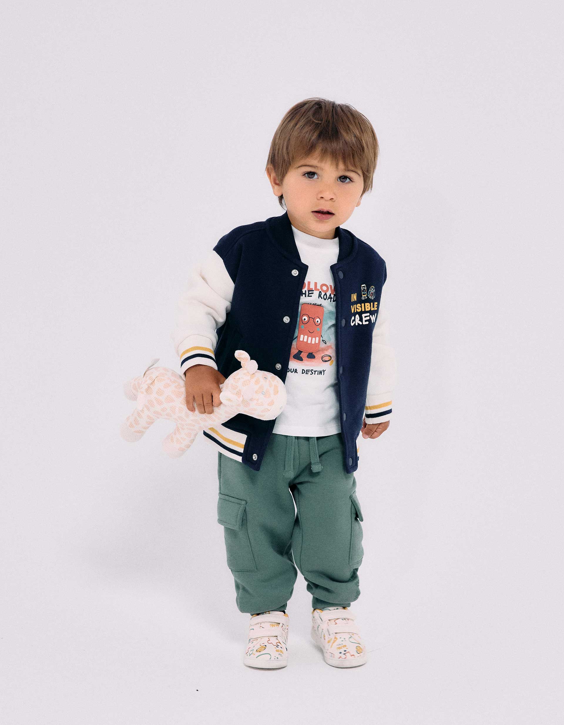 Blouson bomber en coton peigné avec imprimé, ZIPPY