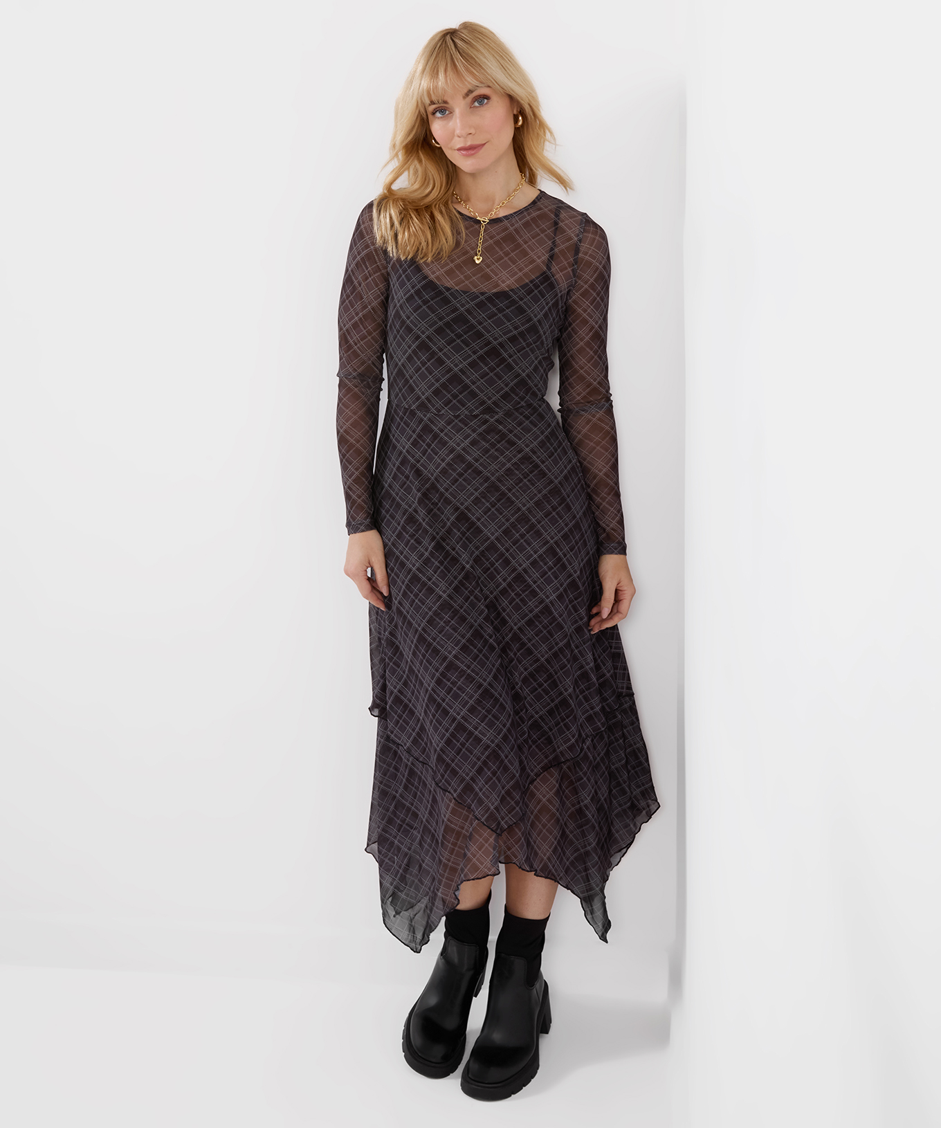 Robe en Mesh à Carreaux et Ourlet Plongeant Roxy, JOE BROWNS