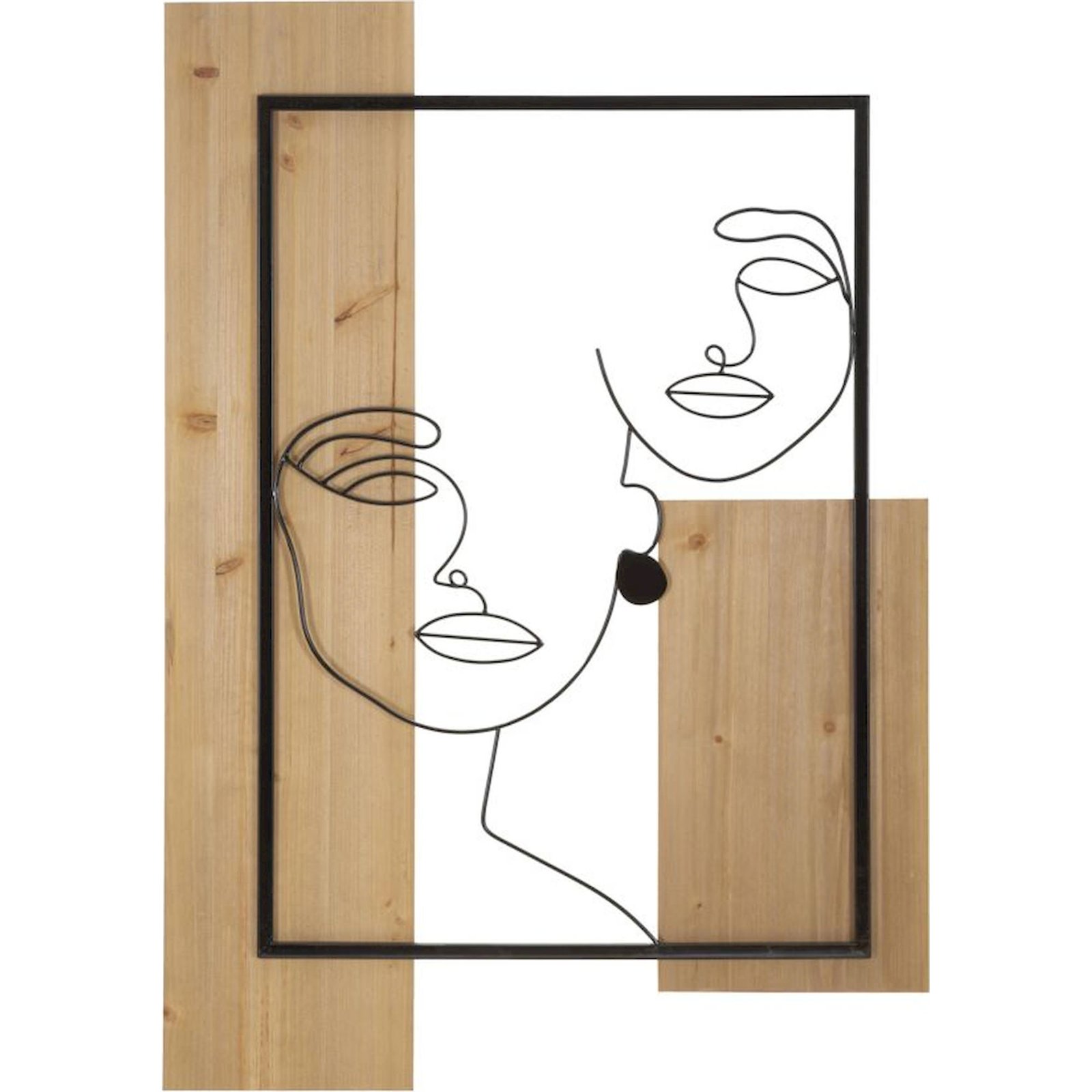 Décoration murale deux visages en fer relief 3d, RECOLLECTION