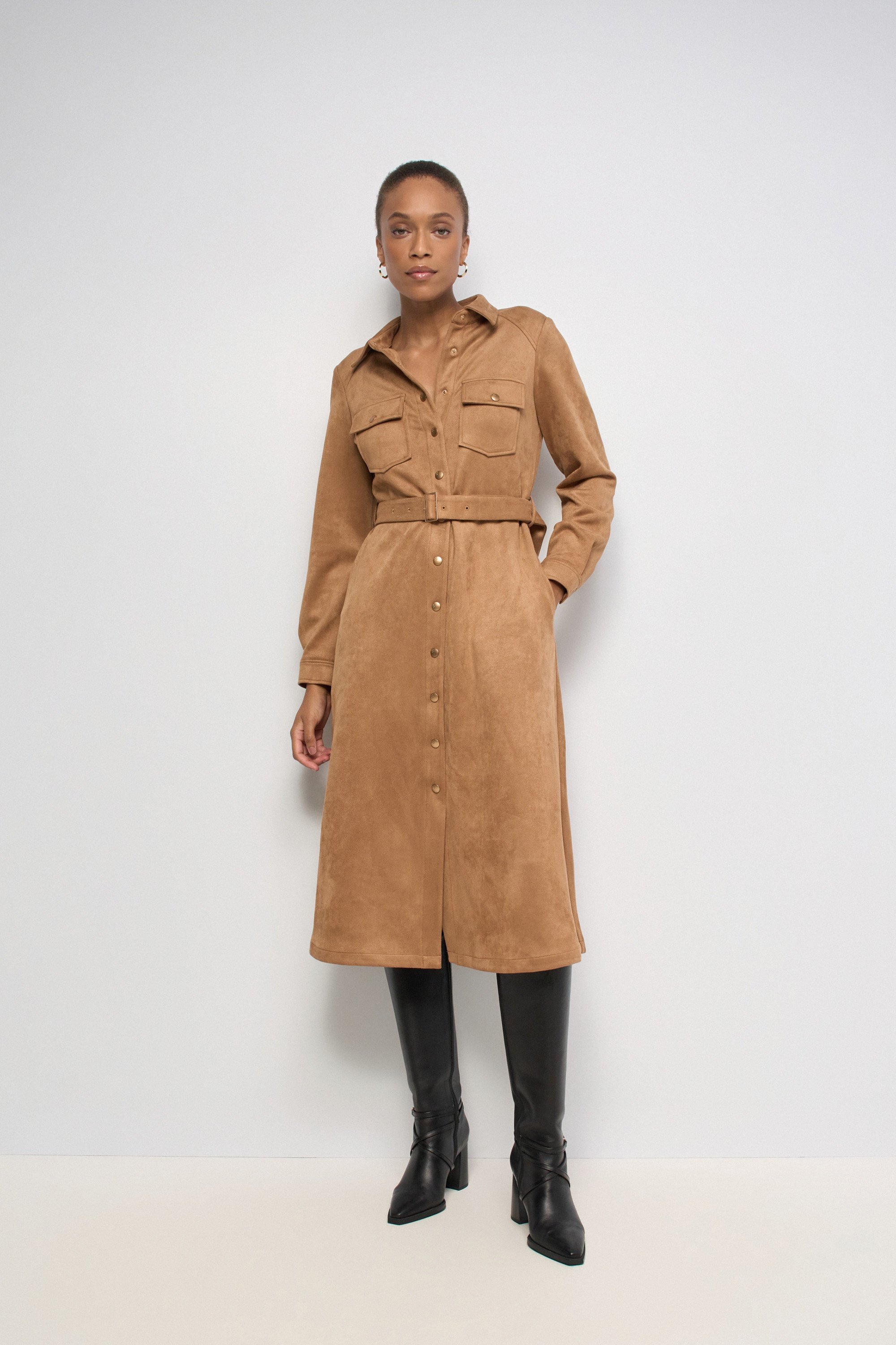 ROBE MIDI EN DAIM, SALSA JEANS