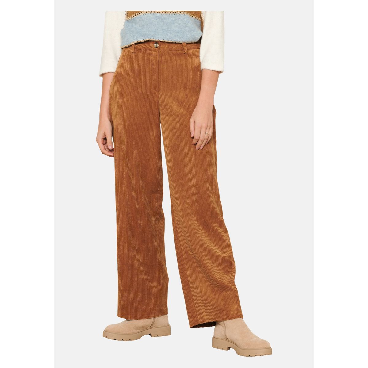 Pantalon slim marron femme La Redoute