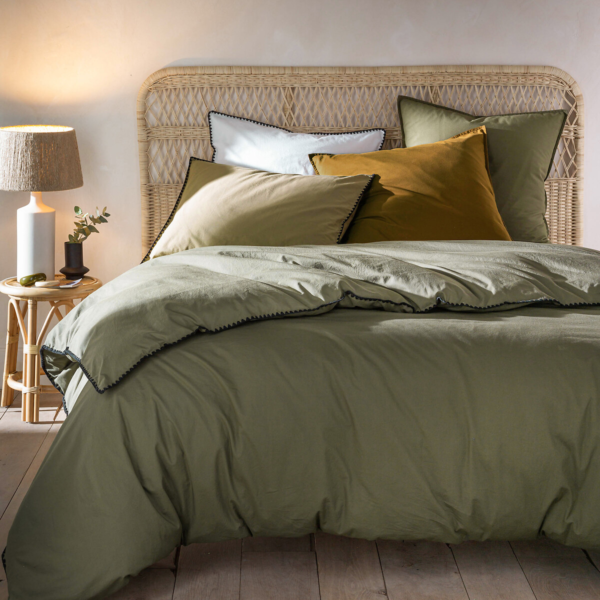 Washed Cotton Duvet Cover La Redoute, Olive Green Duvet Cover Nz
