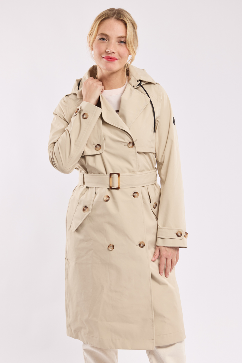 Trench long en polyester recyclé BEAUCE, BERMUDES