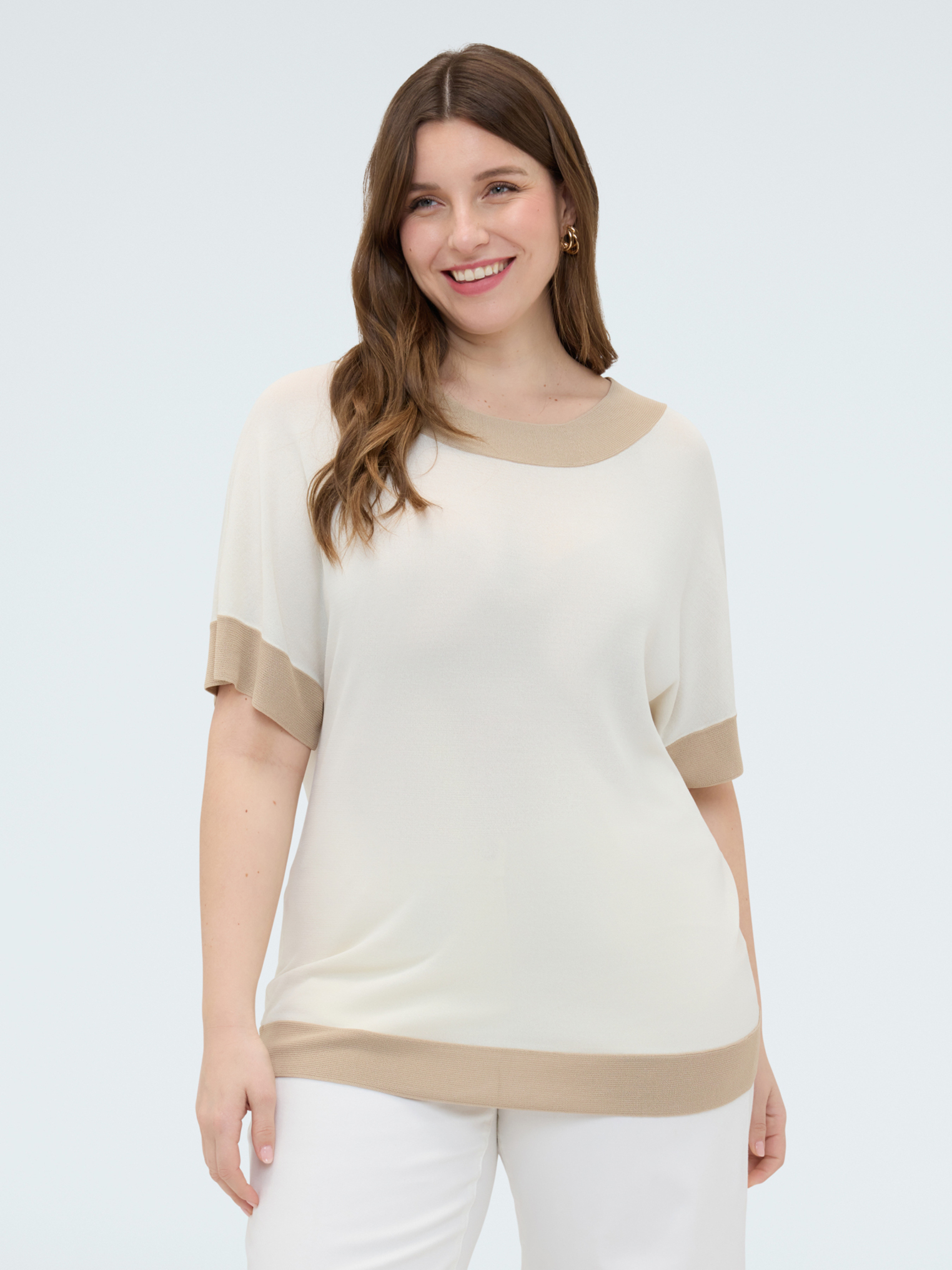 T-shirt avec bords contrastés, FIORELLA RUBINO