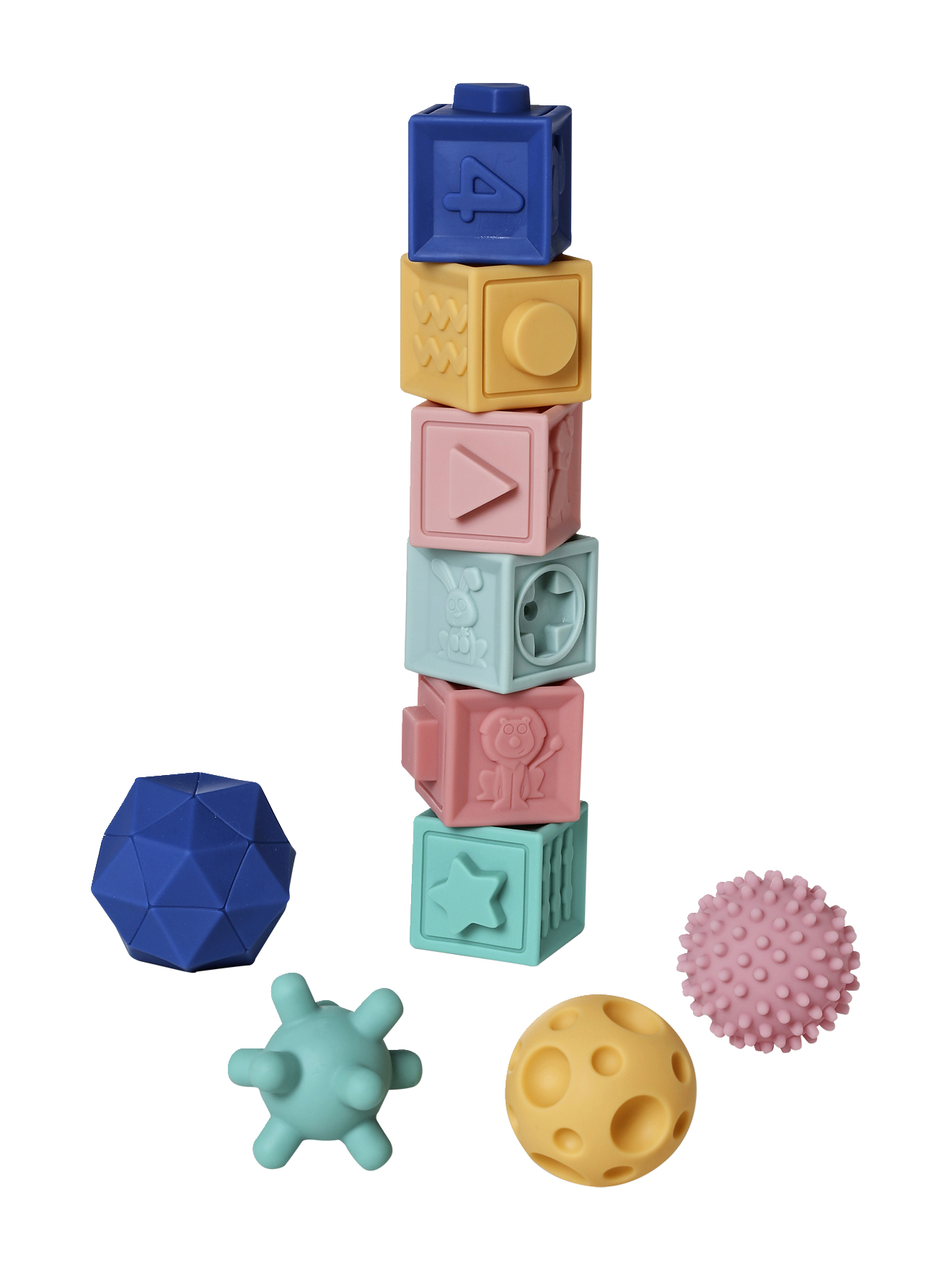 Set de 6 cubes et 4 balles sensorielles, VERTBAUDET