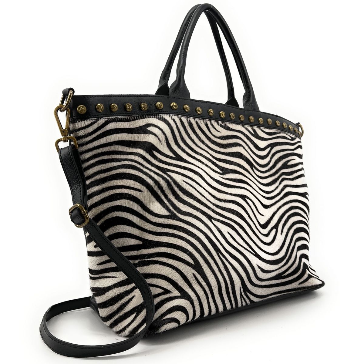 Sac Femme  Grand sac cabas rigide en velours tissé ZEBRA