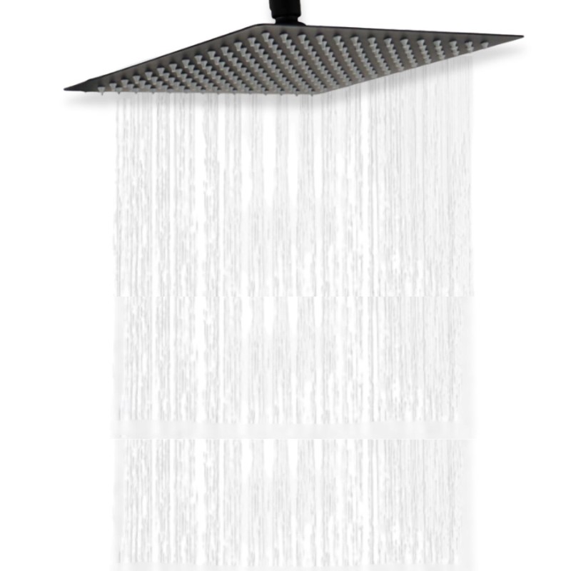 Tête de douche noire carrée VEYLA, MOB IN