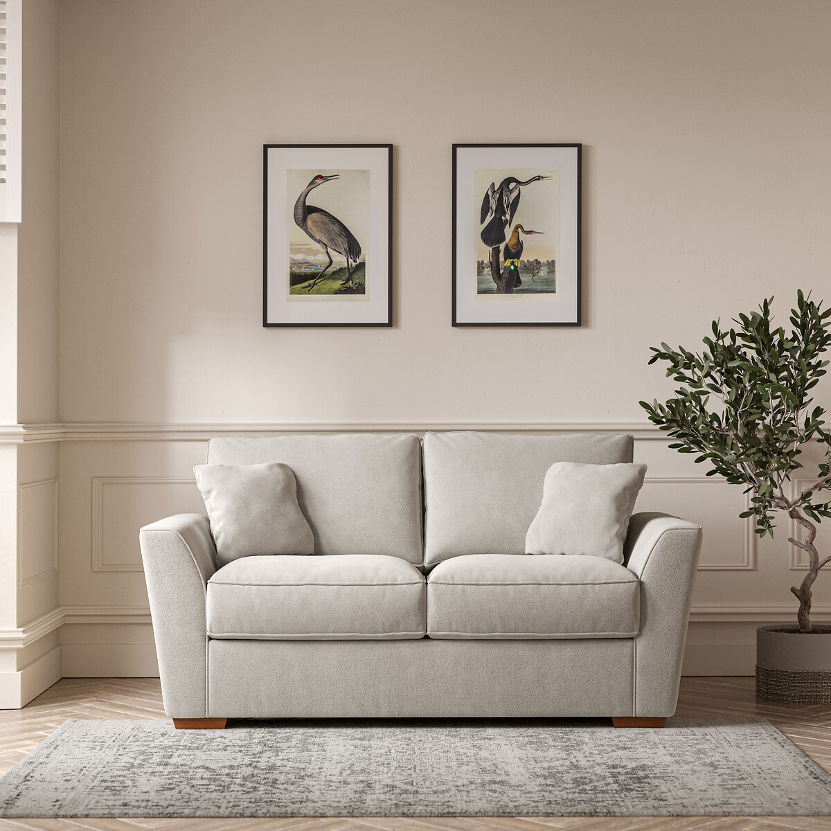 Florence Soft Brushed 2 Seater Sofa with Dark Wood Legs, ÉDITÉ