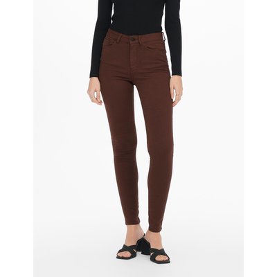 Cotton Mix Skinny Trousers with High Waist JDY