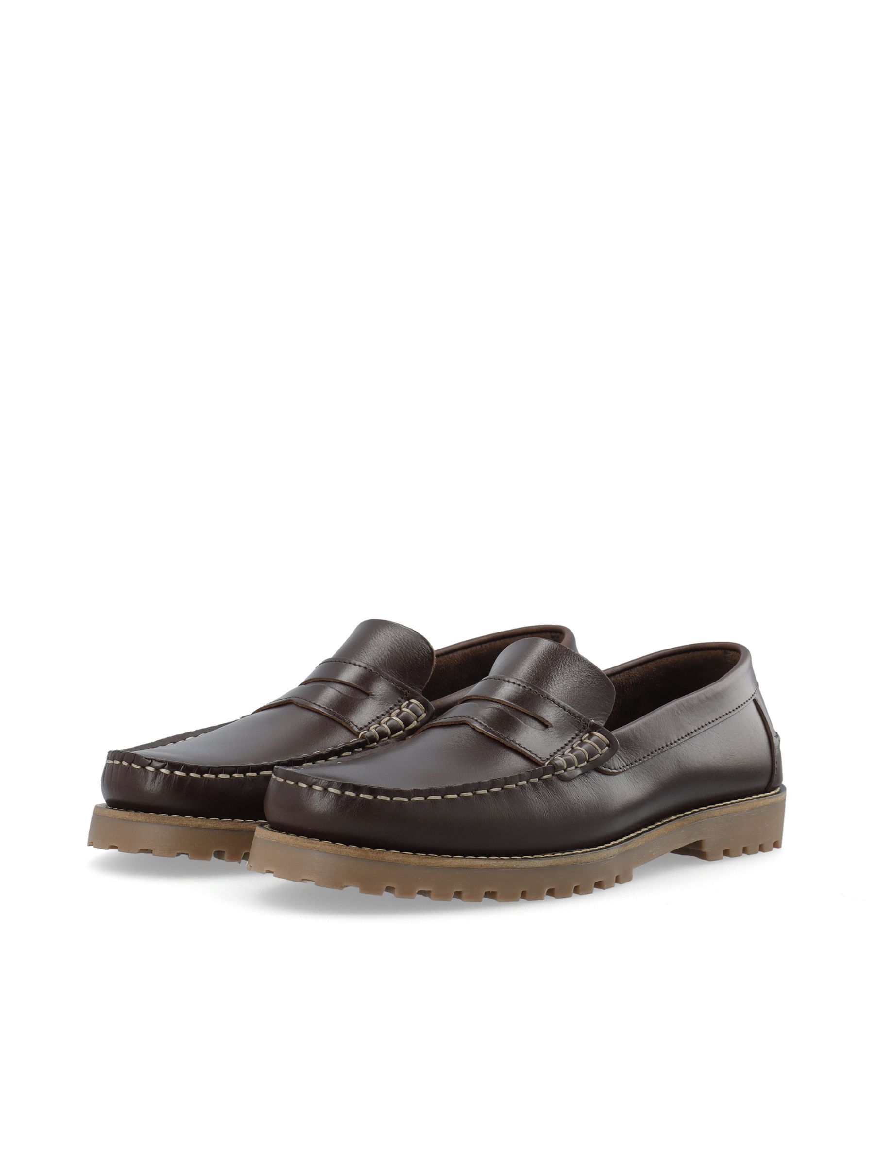 Mocassins En Cuir, BIANCO