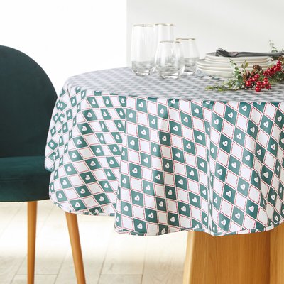 Christmas Check Soft Touch Coated Cotton Round Tablecloth LA REDOUTE INTERIEURS