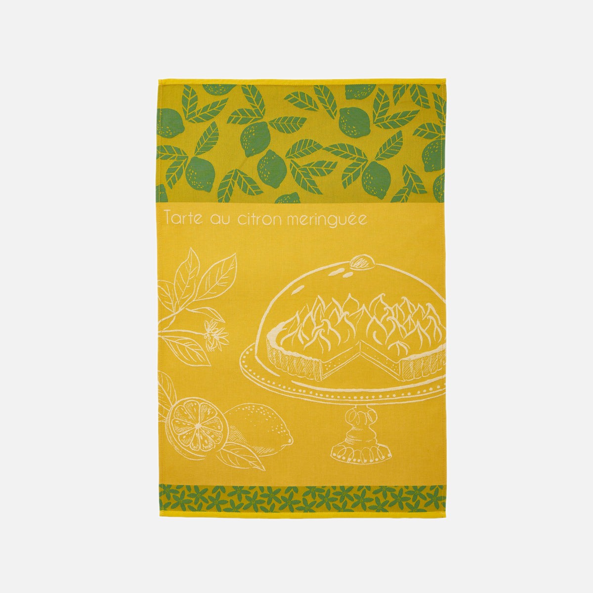 Torchon jacquard en coton TARTE AU CITRON, COUCKE