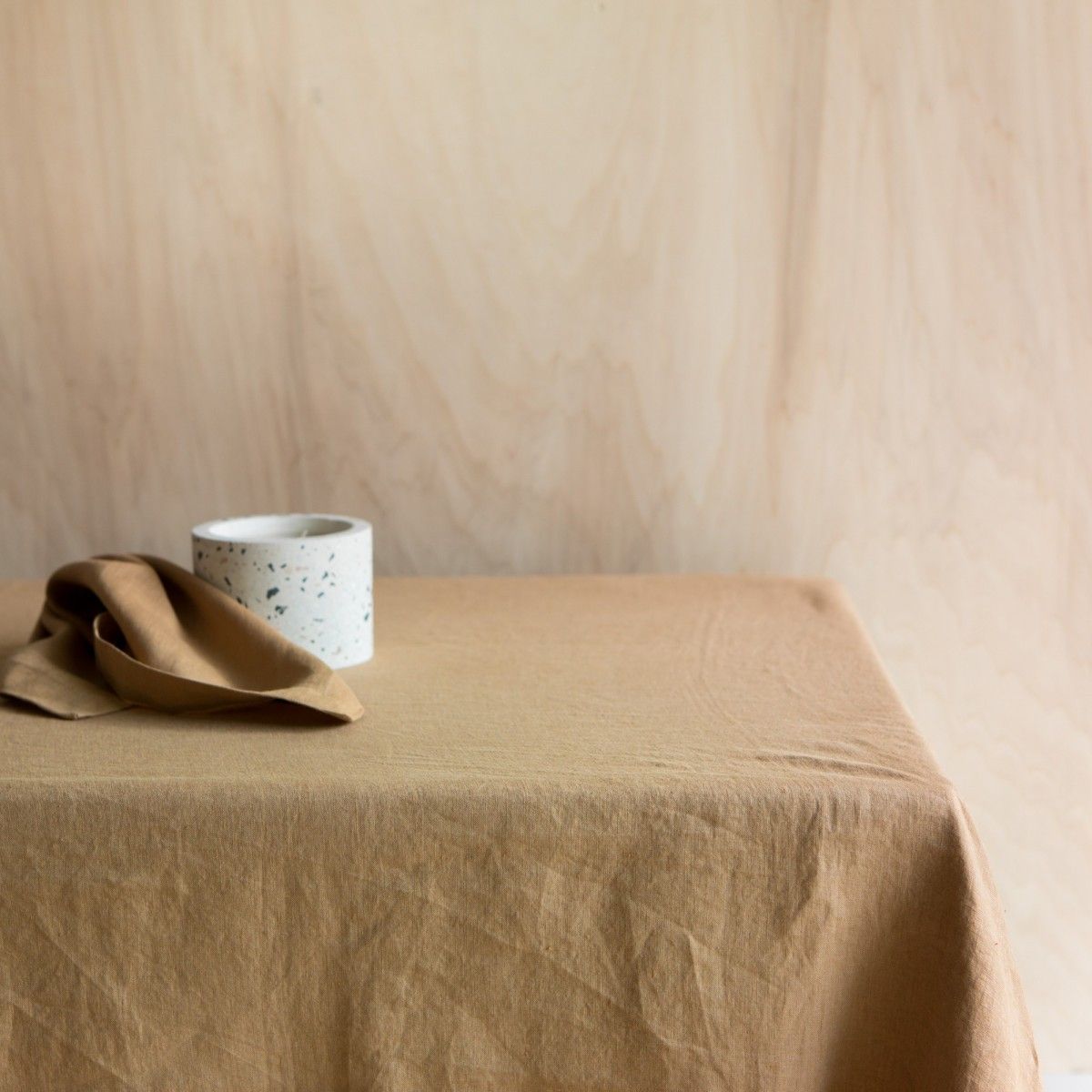 Nappe ronde 140 cm Lin - Avec linge de table aspect lin, aspect élégant -  tissu