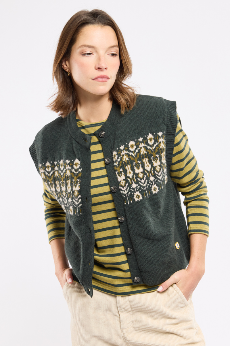 Cardigan sans manche - laine, ARMOR-LUX
