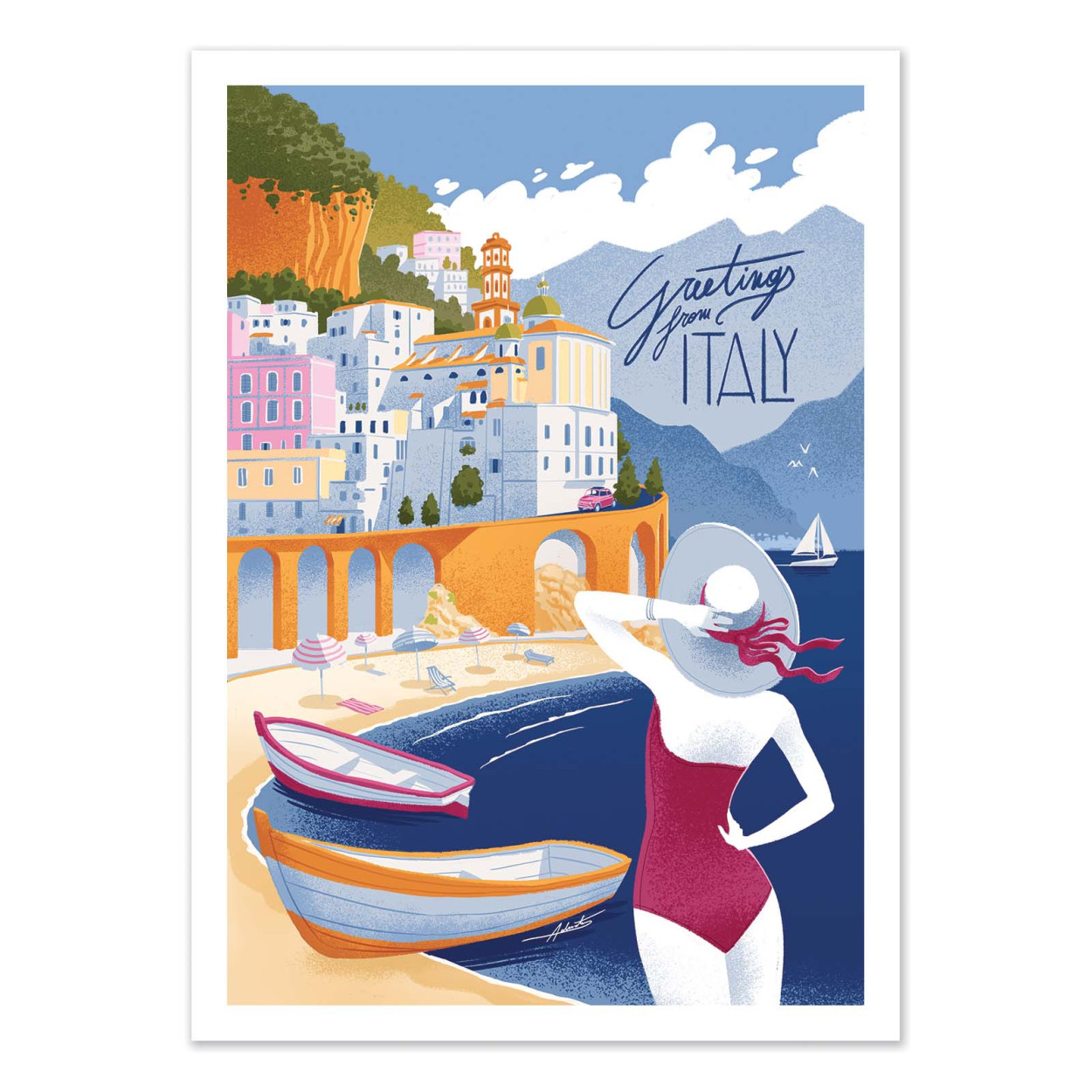 Affiche d'art - Atrani coast - Andrea de Santis, WALL EDITIONS