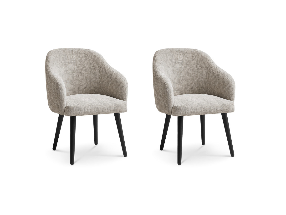 Lot de 2 chaises tissu texturé, SOPHIE, BOBOCHIC