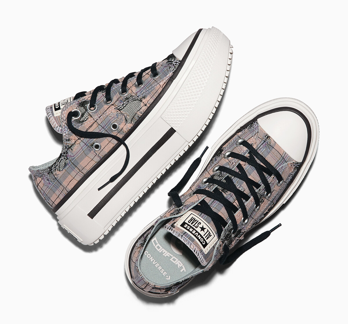 Converse Zapatillas CHUCK TAYLOR ALL STAR LIFT DOUBLE STACK OX PLAID LACE MATERIAL — photo 4