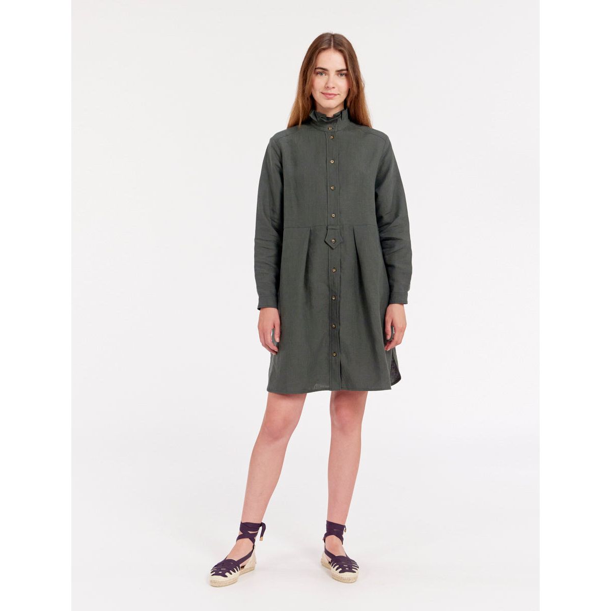 Robe lin verte La Redoute