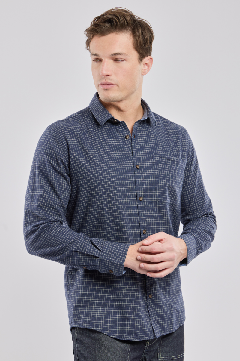Chemise manches longues droite col souple, ARMOR-LUX