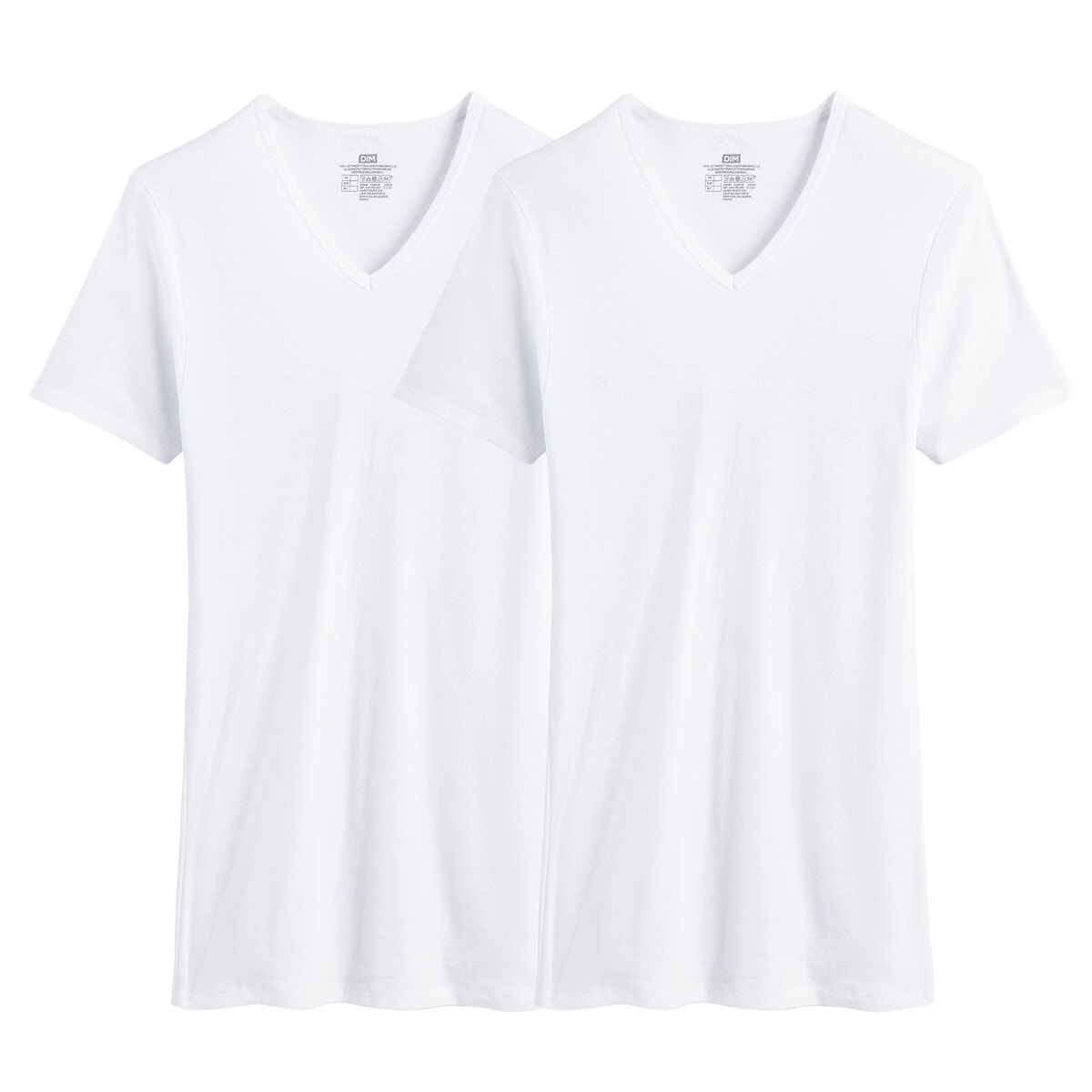 Tee shirt col v lot de 4 coton bio blanc Athena La Redoute