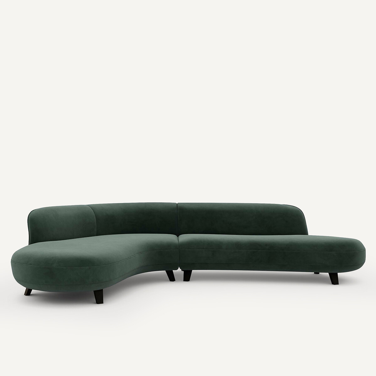 Sofá esquinero de terciopelo, Rosebury, diseño de Emmanuel Gallina, EMMANUEL GALLINA X AM.PM