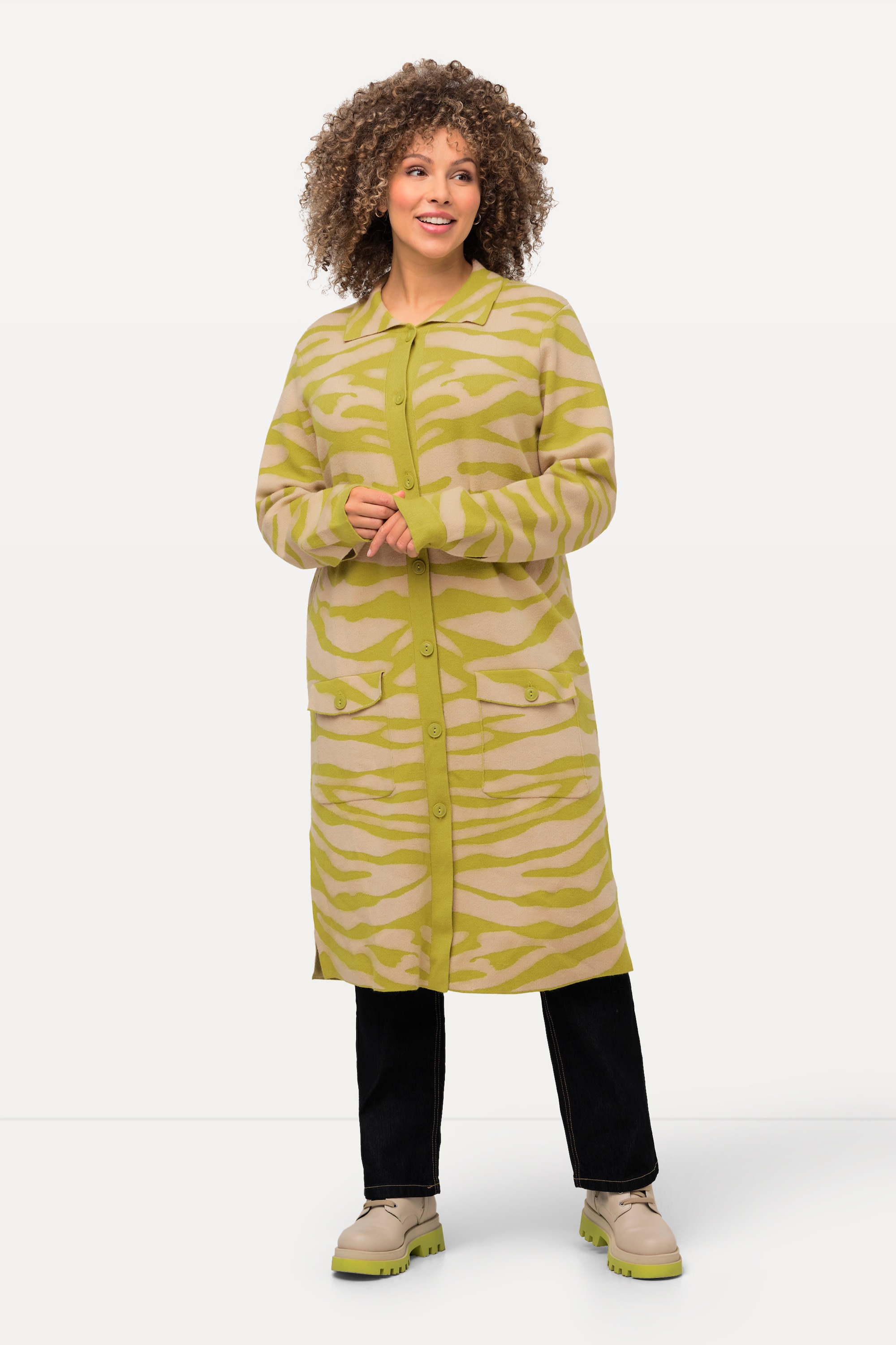 Cardigan à col chemise et poches poitrine, ULLA POPKEN