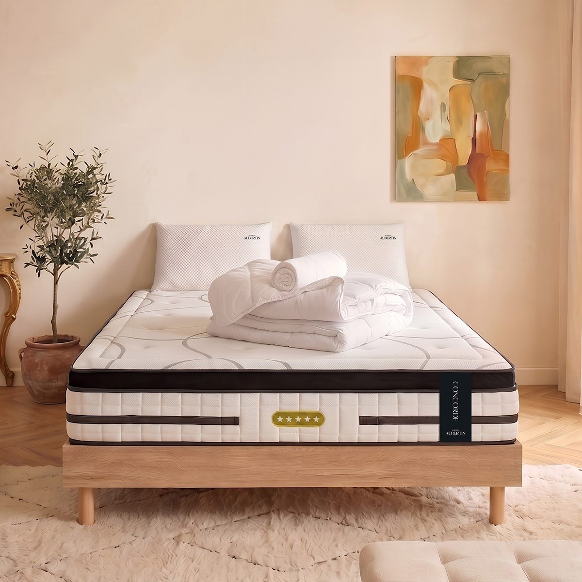 Prêt-à-dormir CONCORDE avec Sommier SÉLÉNA et Accessoires, MAISON AUBERTIN