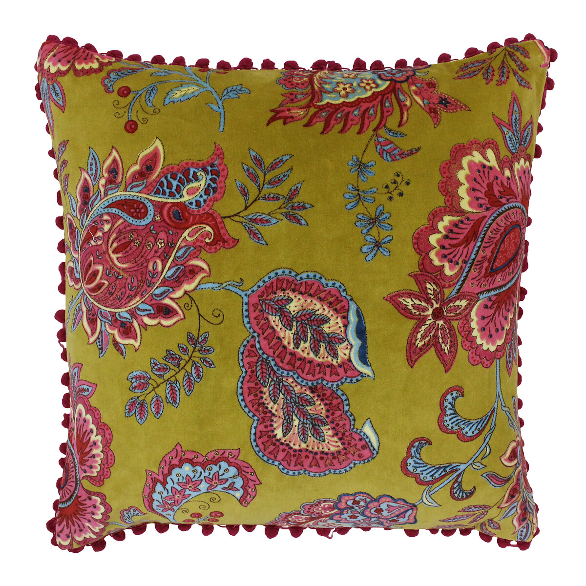 Malisa Pom-Pom Trim Filled Cushion 50x50cm, PAOLETTI