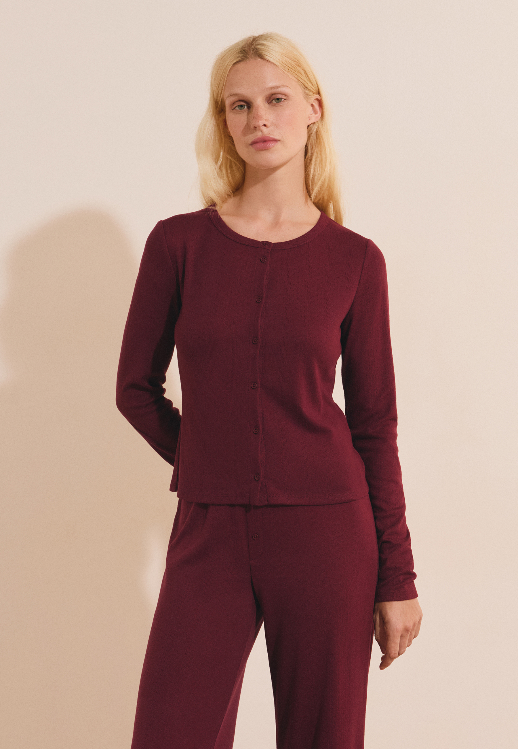 T-shirt manches longues avec boutons BAYALINE, ETAM