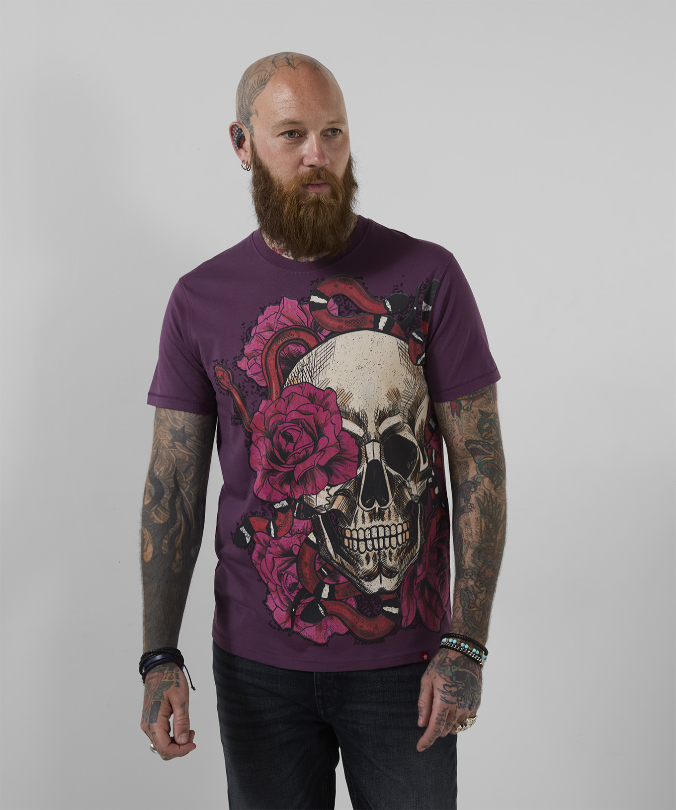 T-Shirt Tête de Mort Venin en Fleurs, JOE BROWNS