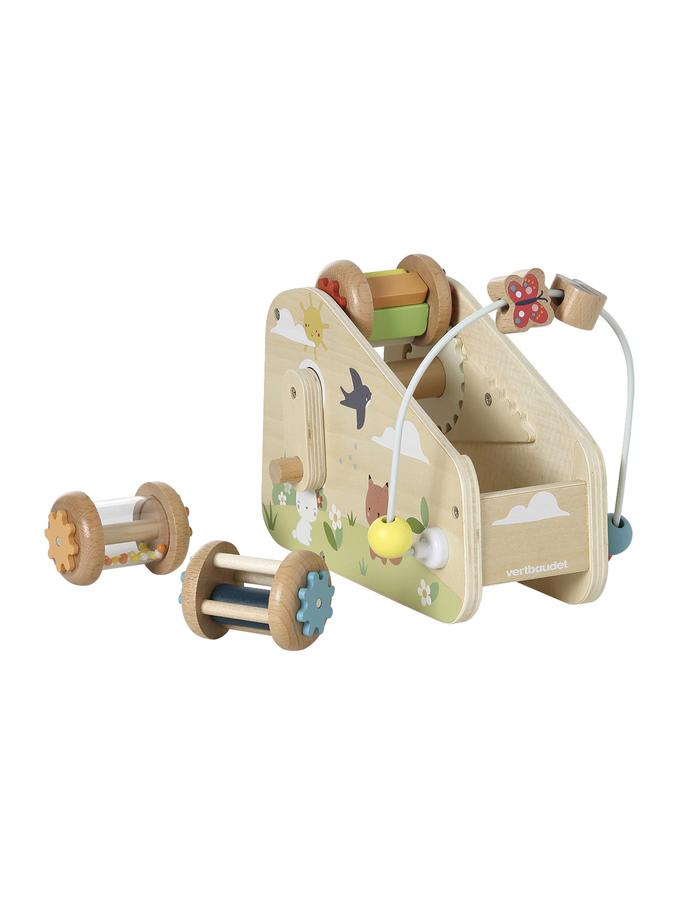 Toboggan à hochets LES 4 SAISONS en bois FSC®, VERTBAUDET