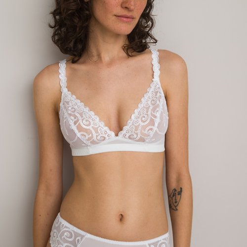 Lyssa non-underwired bra in embroidered tulle La Redoute Collections