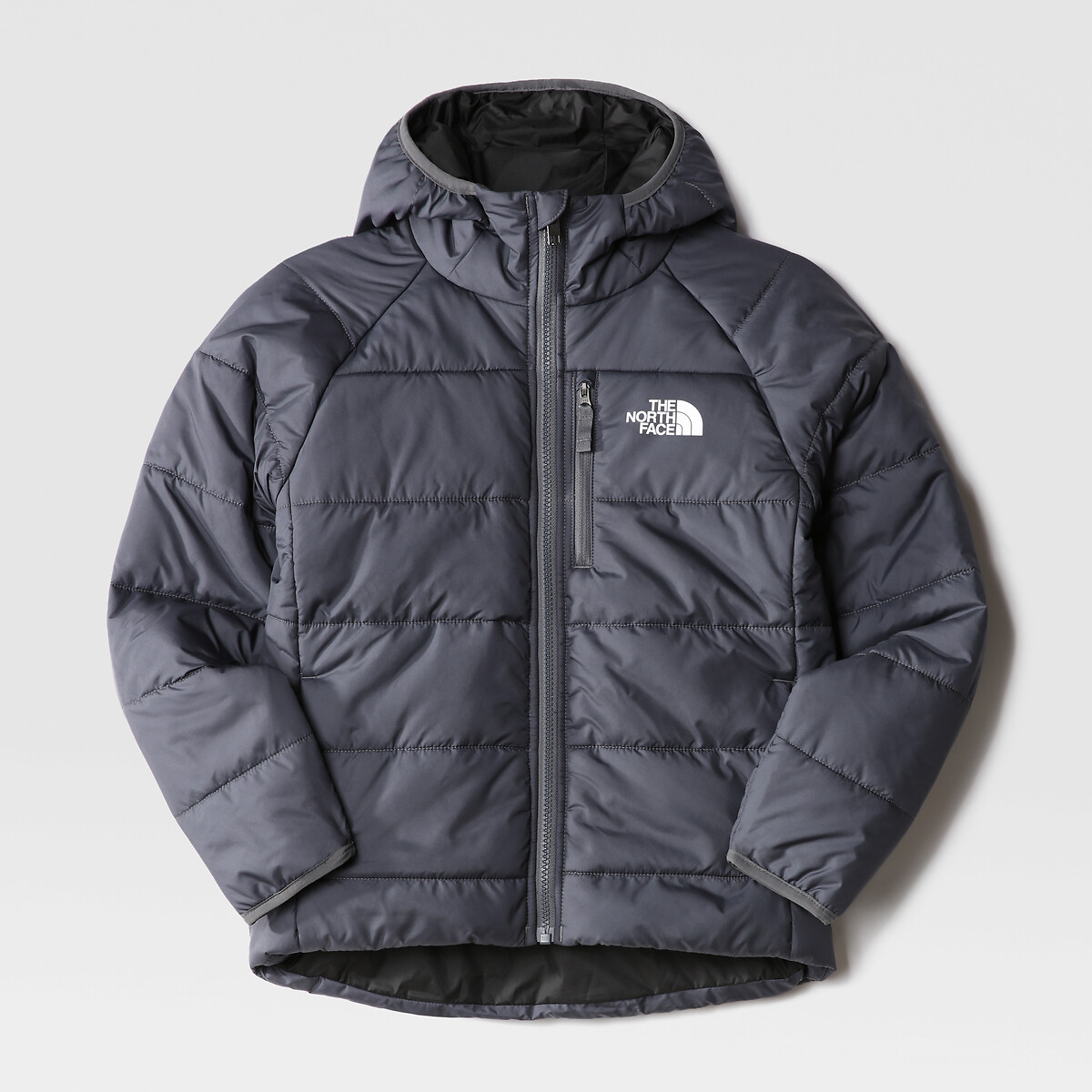 Image of Quilted Hooded Padded Jacket with Logo Print