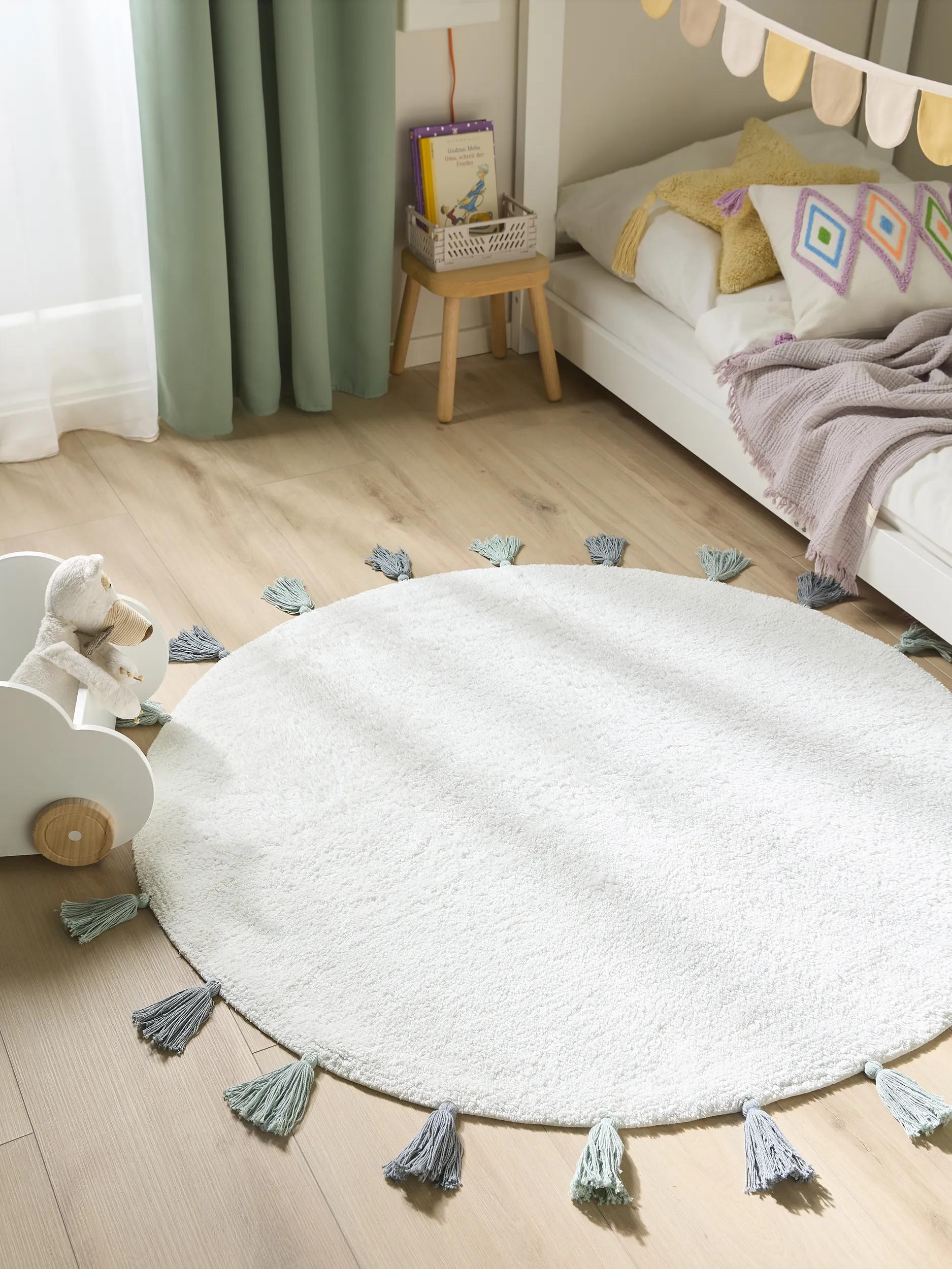 Tapis lavables pour enfants rond tufté main MALU, BENUTA