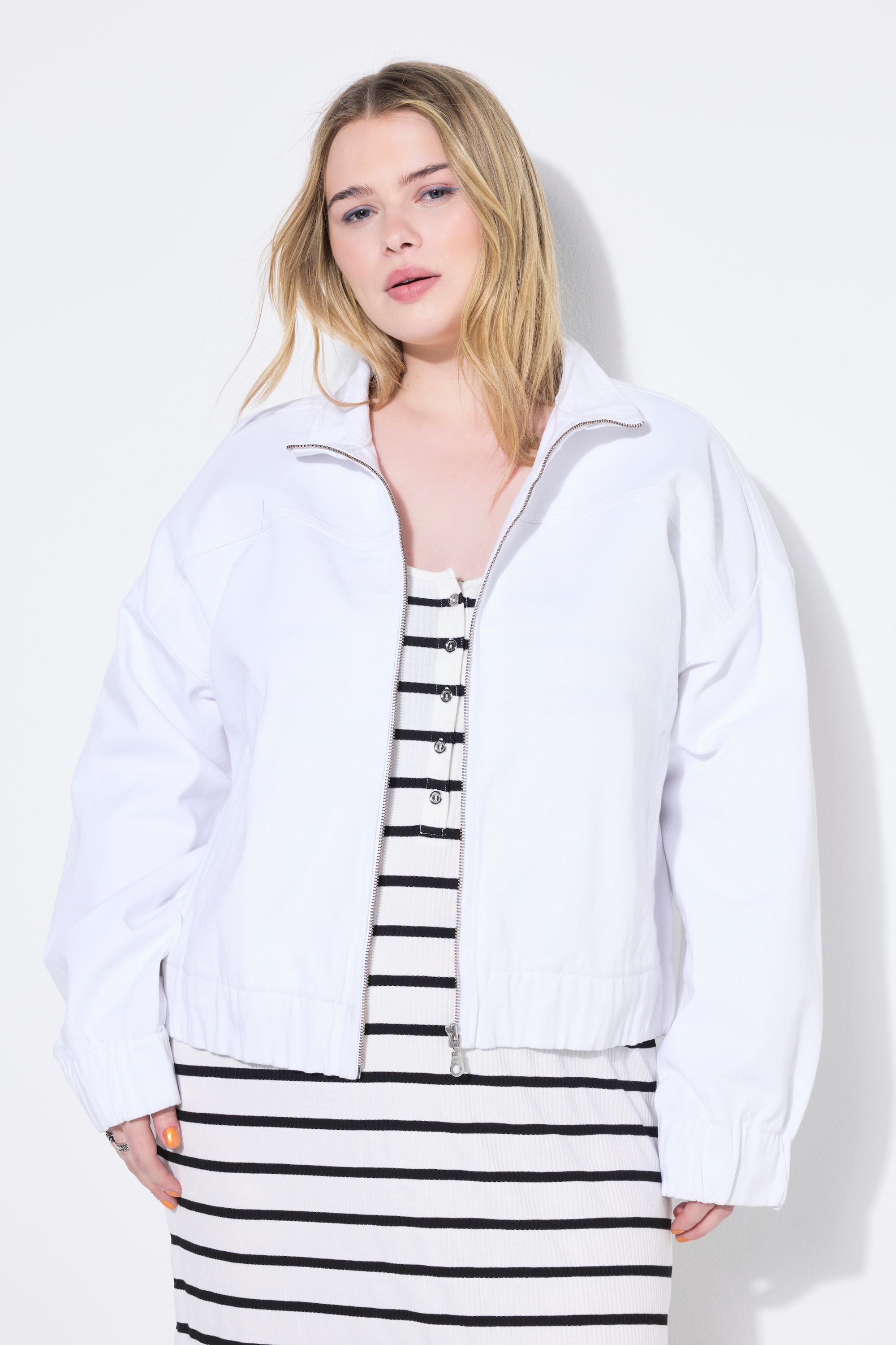 Blouson en jean oversize, base élastique, STUDIO UNTOLD