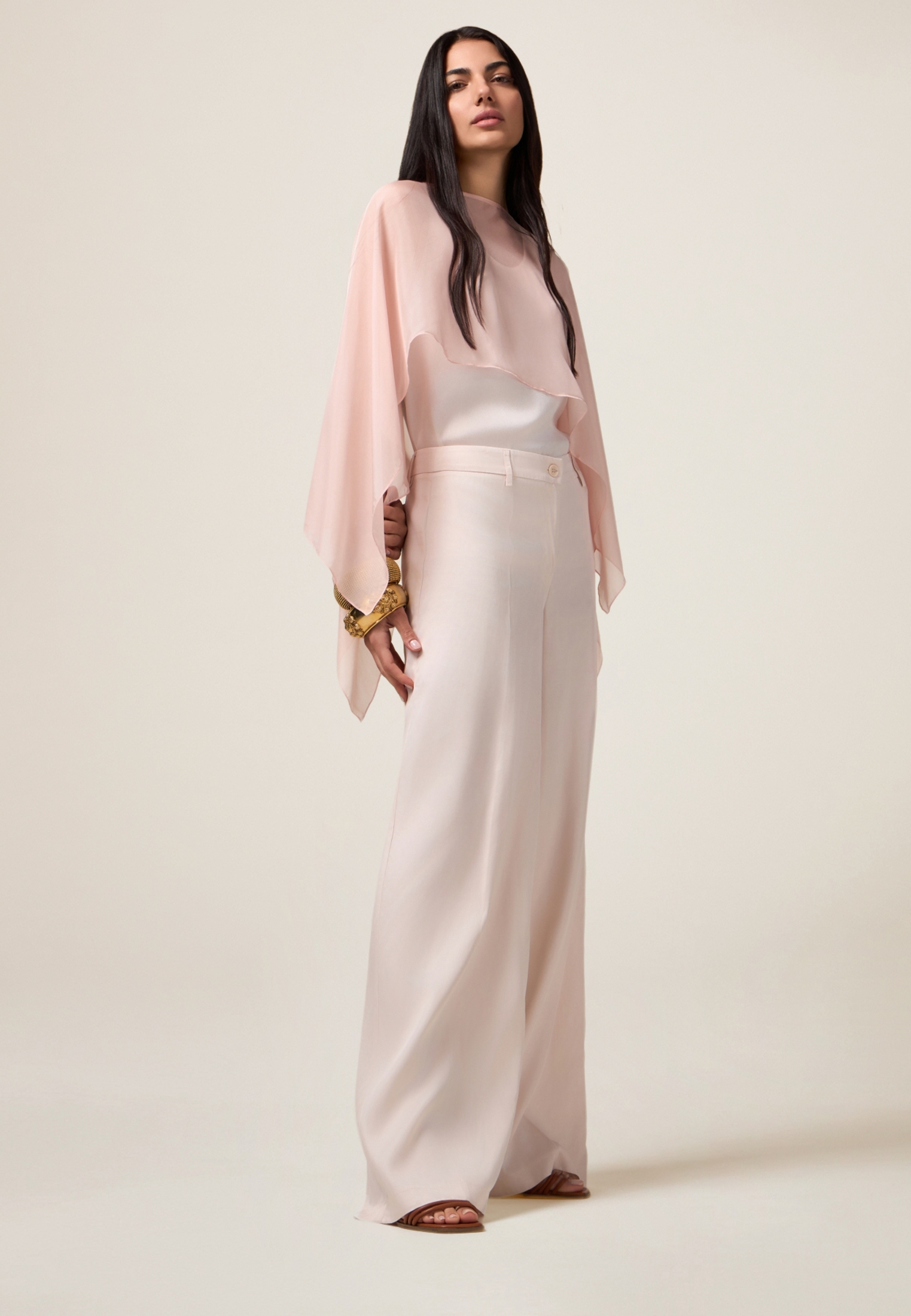 Pantalon palazzo en satin, OLTRE