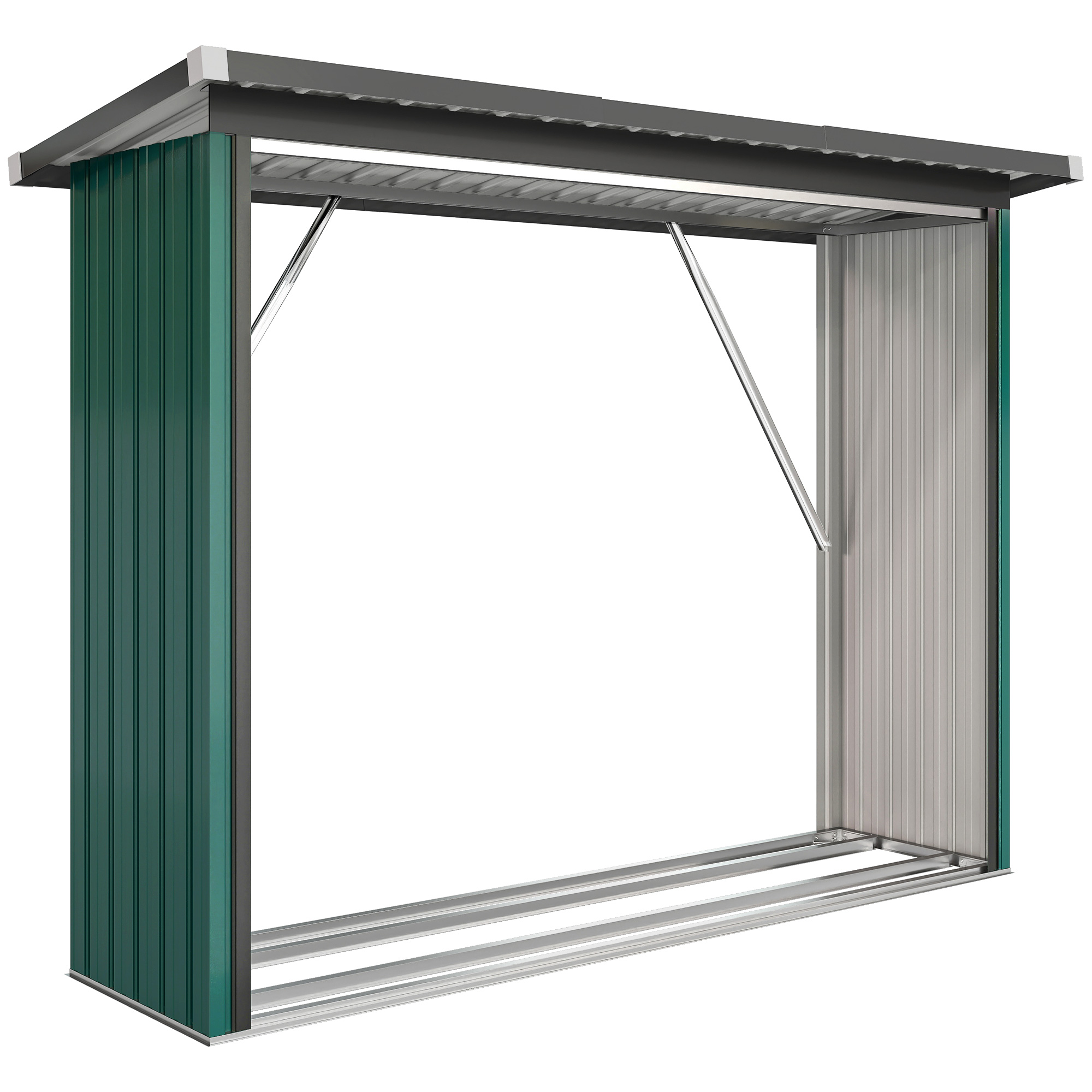 Remise pour le stockage du bois Acier, OUTSUNNY