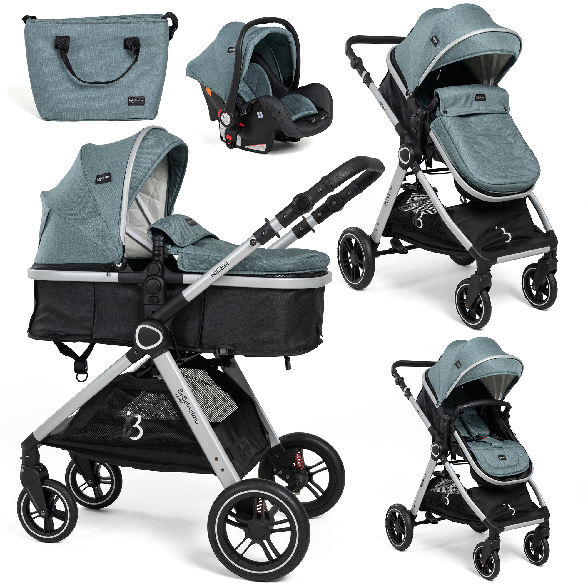 Poussette combinée trio 3 en 1 – Nicea, BEBELISSIMO J'AIME