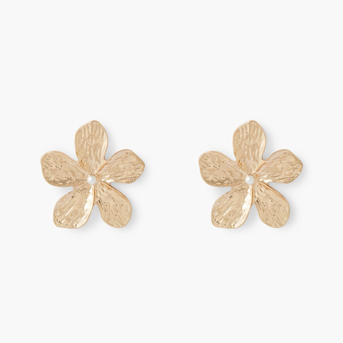 Boucles d'oreilles fleurs en métal doré, BALABOOSTE