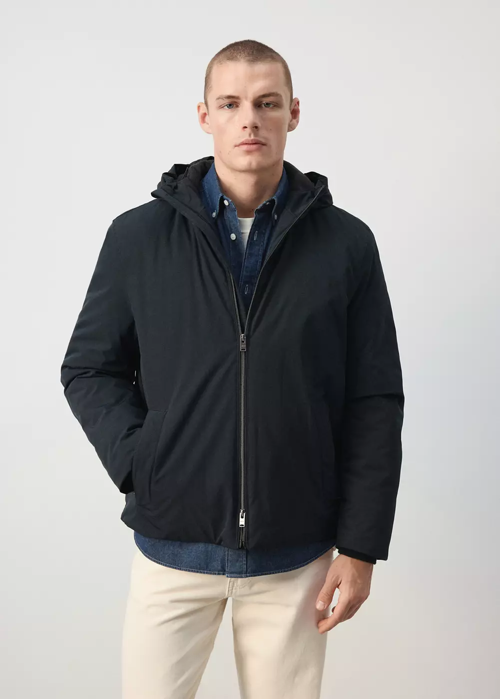Blouson technique à capuche imperméable, MANGO MAN